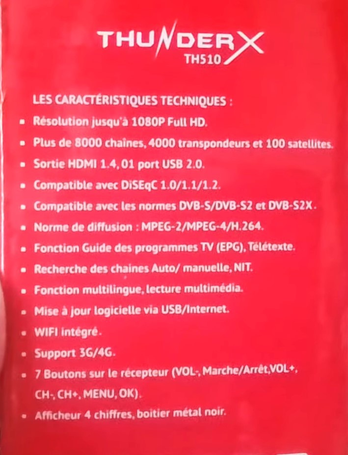 DEMO CRISTOR TH510 FHD avec WIFI intégré - support 4G