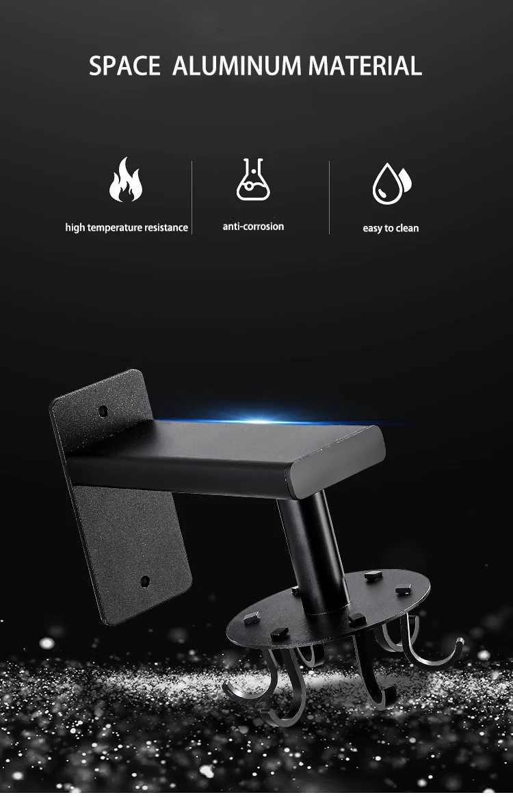 Pack 2 Support de rangement rotatif 360 a 8 crochets en acier inoxydable