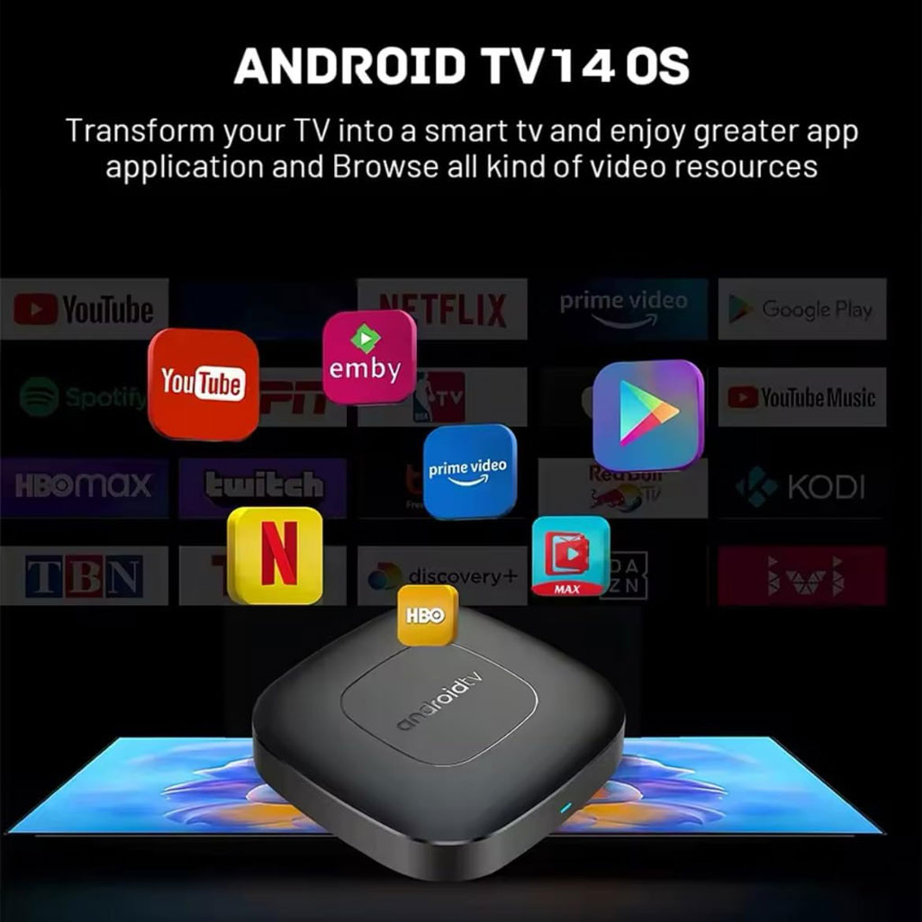 Android TV Box Connectée avec Télécommande Vocale 2+16GB – جهاز ميديا ذكي