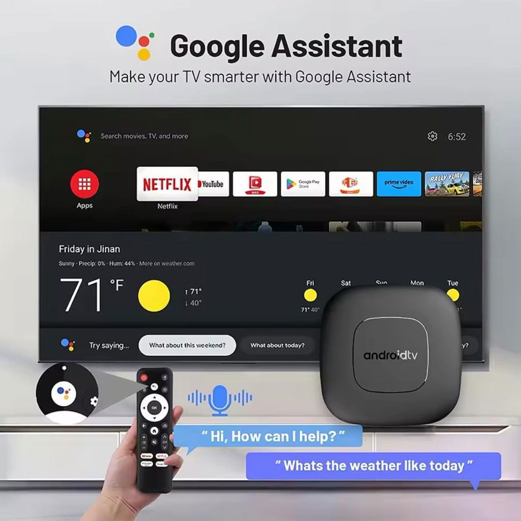 Android TV Box Connectée avec Télécommande Vocale 2+16GB – جهاز ميديا ذكي