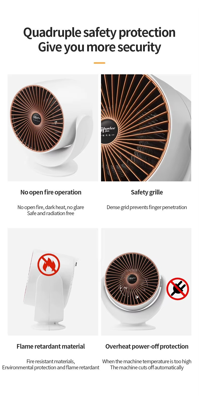 Chauffage Soufflant electrique puissant de 800W – مدفأة كهربائية قوية بقدرة 800 واط، بتصميم أنيق وكفاءة عالية