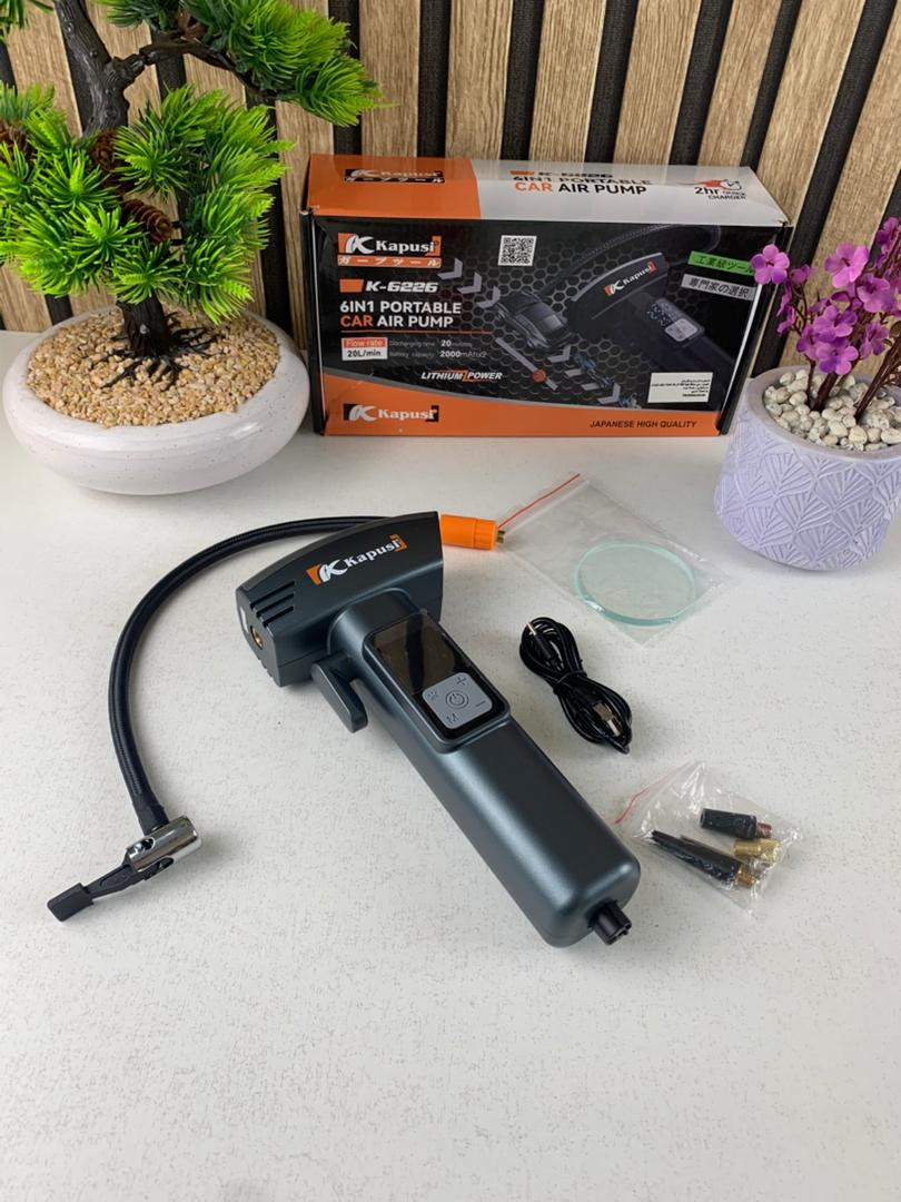 Compresseur d’air Portatif sans fil 150PSI avec 5 modes Kapusi K-6226 – جهاز ضغط الهواء محمول