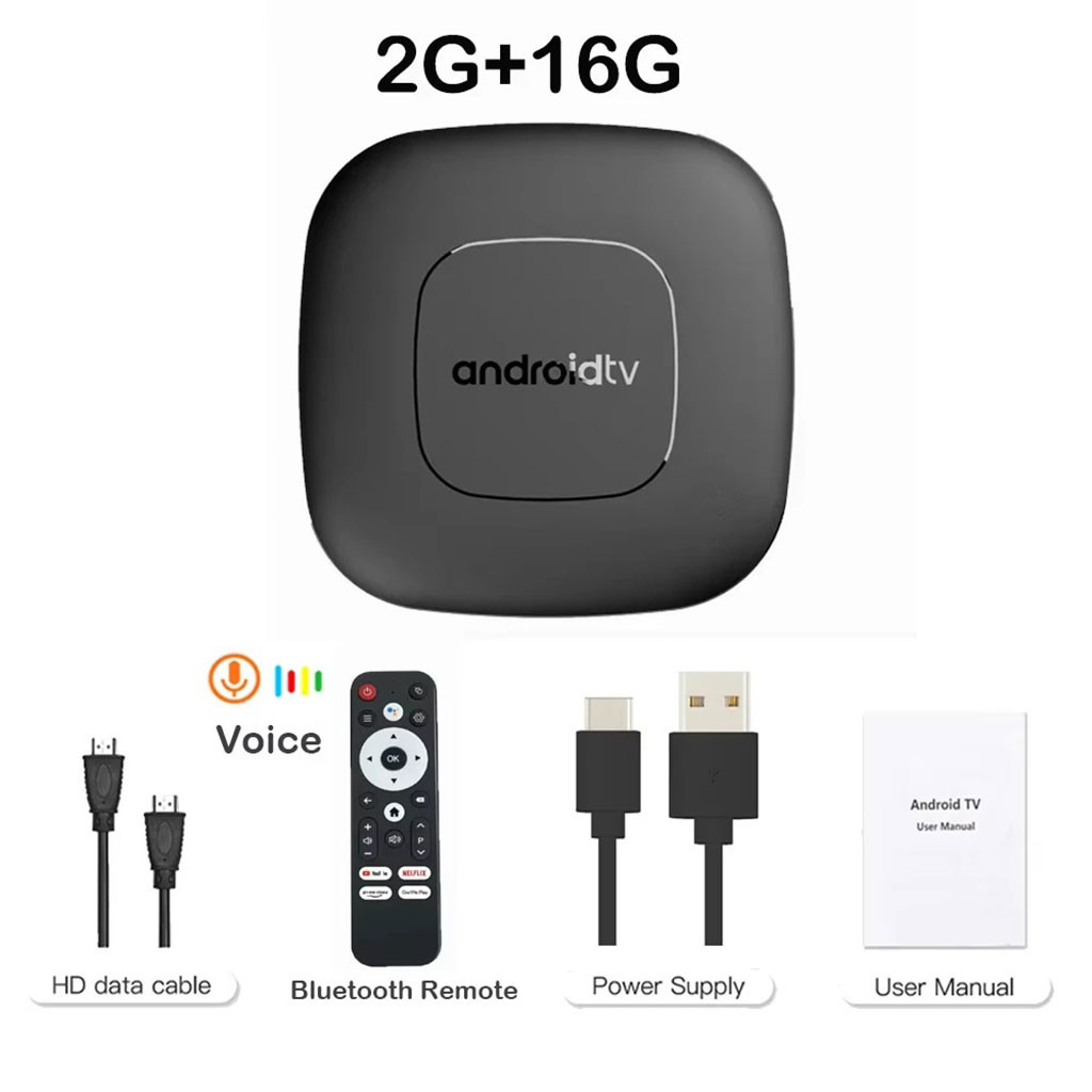 Android TV Box Connectée avec Télécommande Vocale 2+16GB – جهاز ميديا ذكي