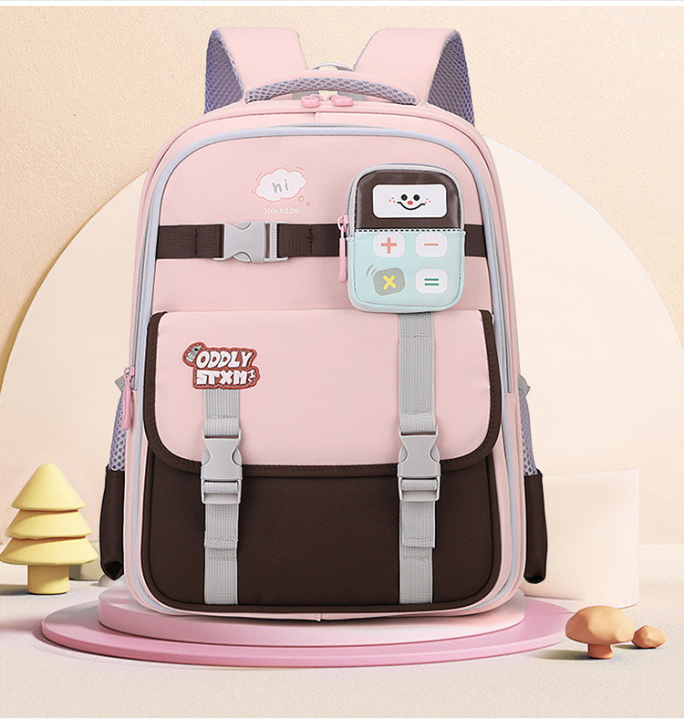 Sac à Dos Scolaire Delta Design Ergonomique avec Trousse et Pendentif Ours Inclus Rose SACKDS35RS - حقيبة ظهر مدرسية عصرية مع مقلمة مدمجة