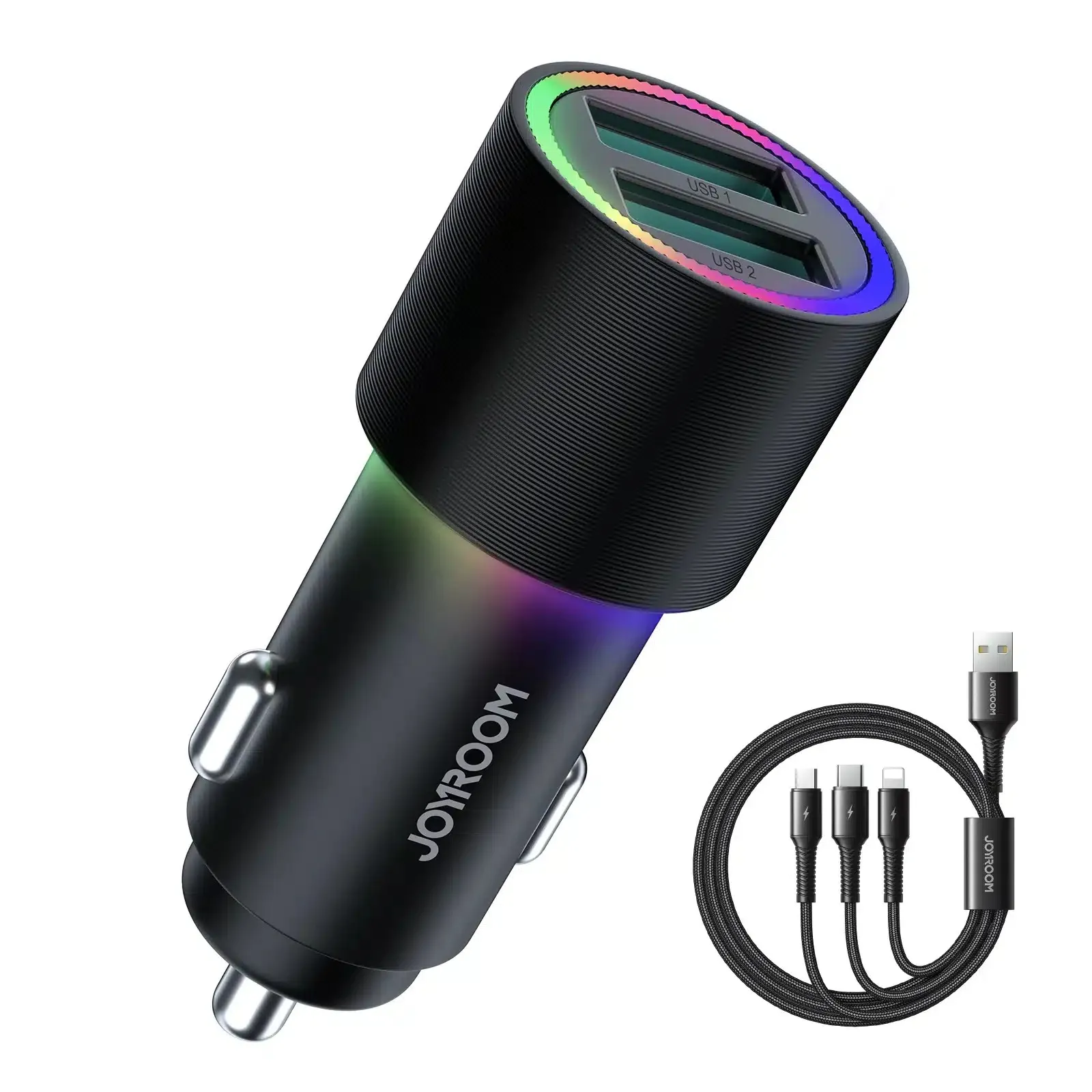 Chargeur de voiture à double port USB JR-CL10